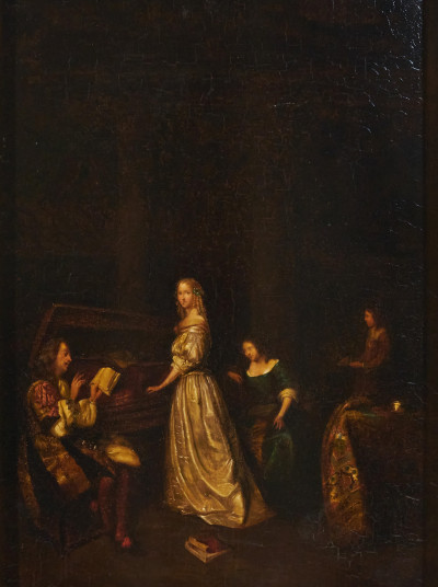 Image for Lot after Gonzales Coques - Woman at Piano