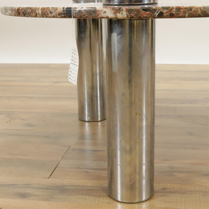 Pace Style Chrome Marble Side Table c 1975
