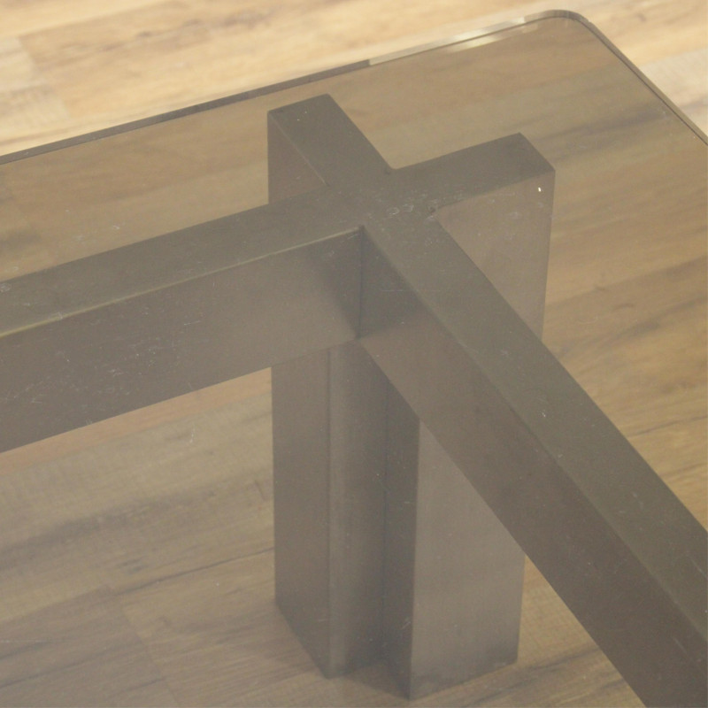 Paul Evans Style Brushed Aluminum Coffee Table