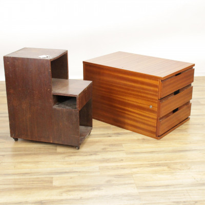Modernist Mahogany Low Chest Side Table