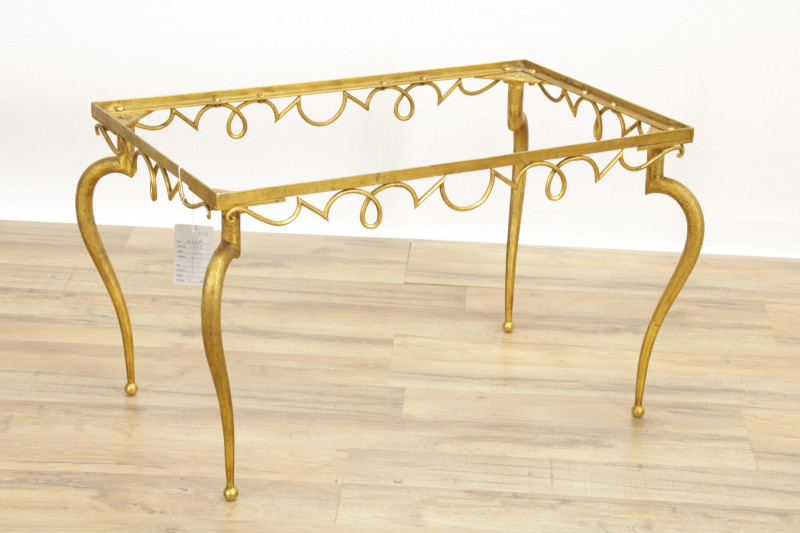 French 1940s Gilt Wrought Iron Coffee Table