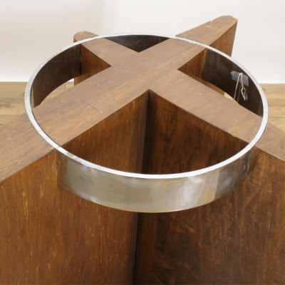 Art Deco Chrome Maple Compass Table Base