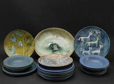 MCM Pottery Enameled Copper Plates/Bowls