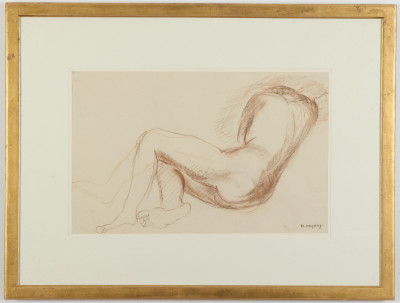 Charles Malfray French Nude Red Chalk on Paper