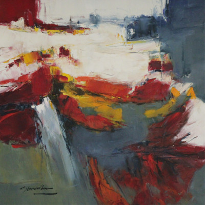 Christian Nesvadba Abstract in Red White