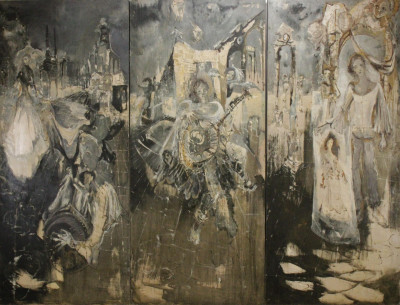 Contemporary Triptych 'Couradous No 4 5 6'