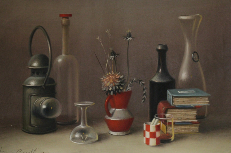 Dario Caselli Books with Vase