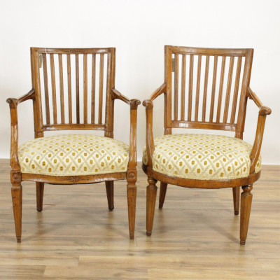 Image for Lot 2 Italian NeoClassic Open Armchairs 18th C