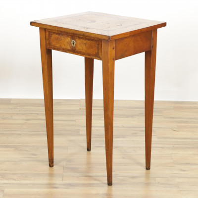Image for Lot German NeoClassic Inlaid Side Table 18th C