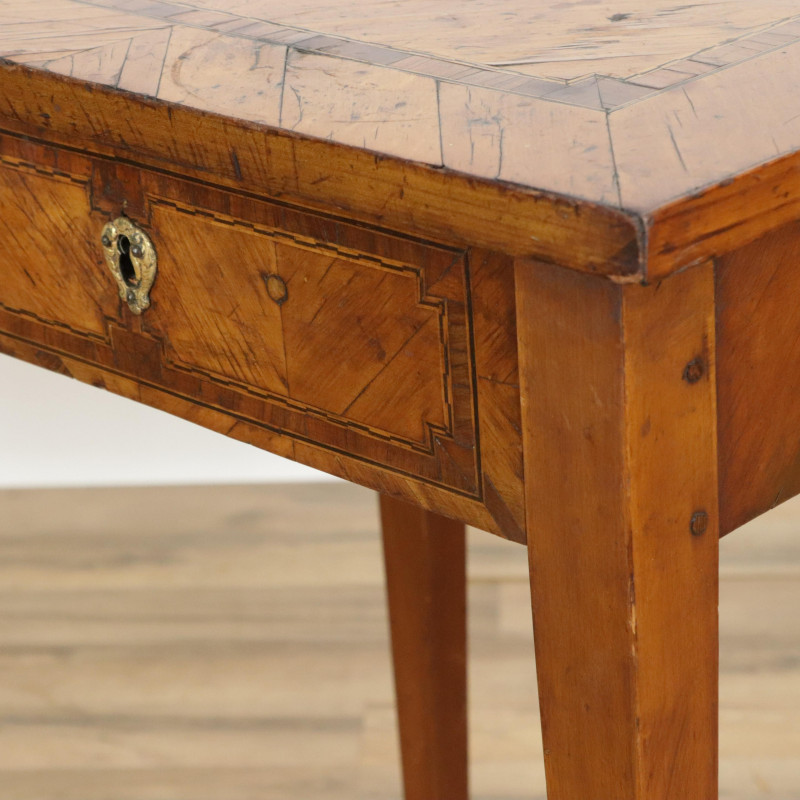 German NeoClassic Inlaid Side Table 18th C