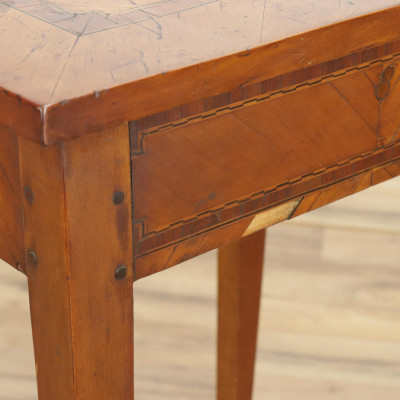 German NeoClassic Inlaid Side Table 18th C