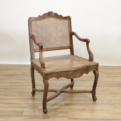 Image for Lot Regence Carved Beechwood Fauteuil 18th C