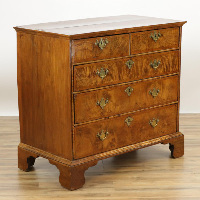 Image for Lot George II Inlaid Chest of Drawers Mid 18th C