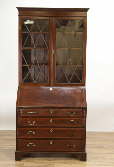 Image for Lot George III Inlaid Secretary Bookcase 18001825