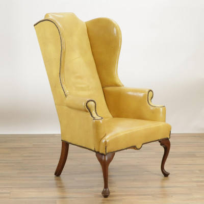 Image for Lot George III Style Mahogany Wing Armchair