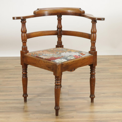 Image for Lot George III Style Elm Corner Chair