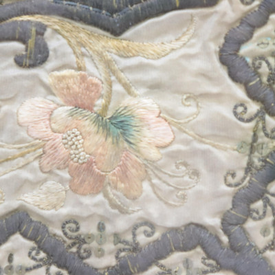 George III Style Mahogany Embroidered Pole Screen