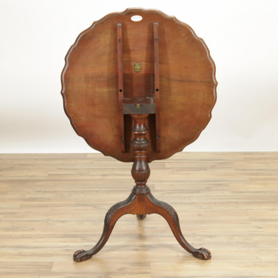 George III Style Mahogany Scalloped TiltTop Table