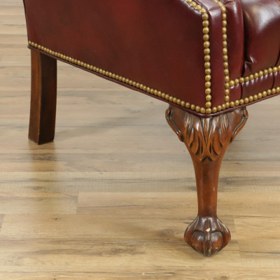 George III Style Wing Armchair Leathercraft
