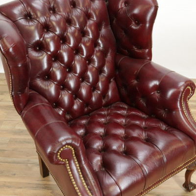 George III Style Wing Armchair Leathercraft