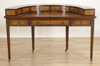 Image for Lot George III Style Inlaid Carleton House Desk
