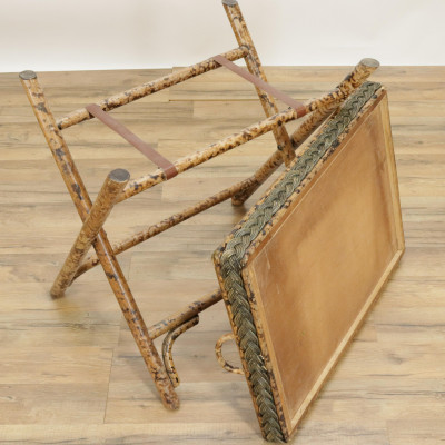 Regency Style Whatnot Rattan Tray Table