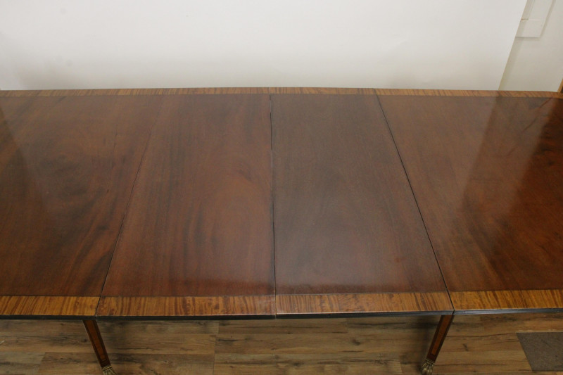 Banded Mahogany Double Pedestal Dining Table