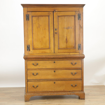 Image for Lot Federal Birch Linen Press Early 19th C
