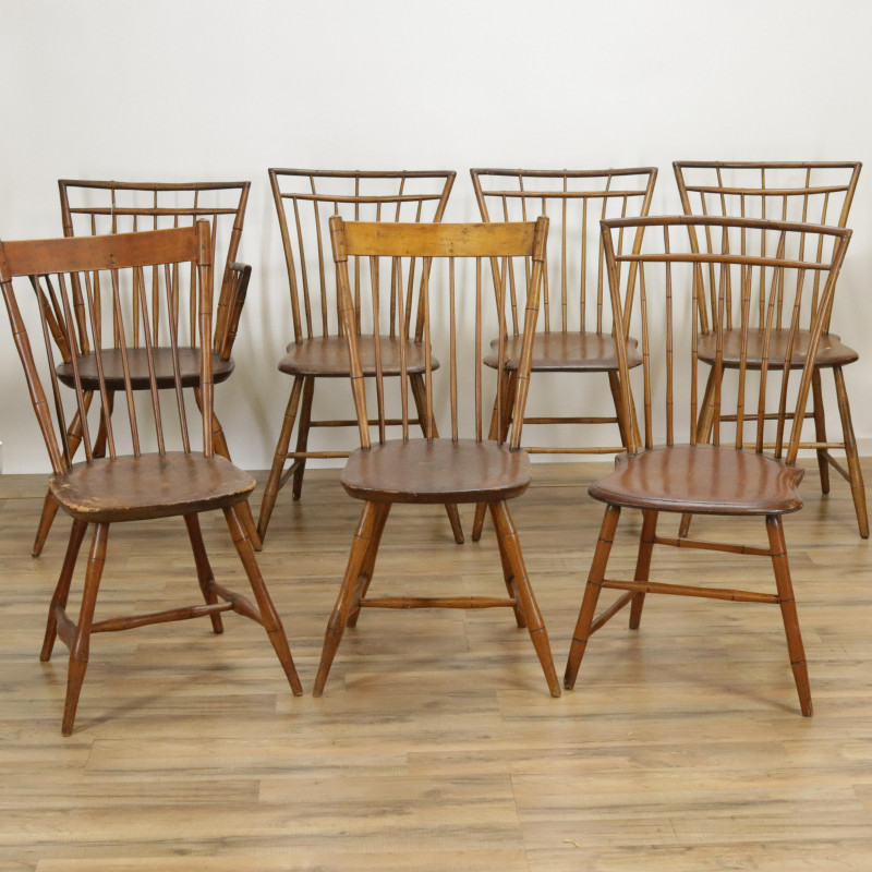 7 Assembled American Windsor Chairs 19th C