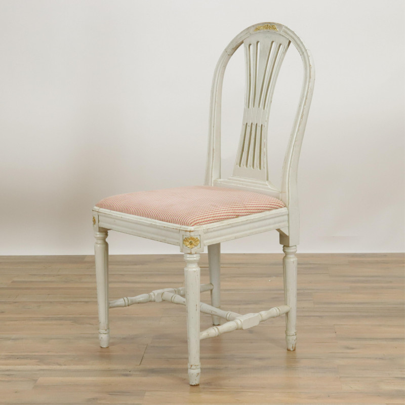 4 Gustavian Style Balloon Back Dining Chairs