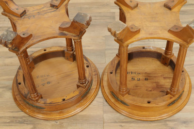 Pair Faded Mahogany Empire Style End Tables