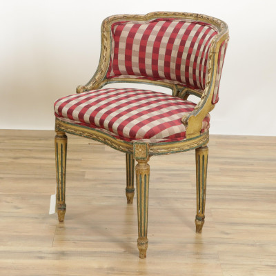 Empire Style Cherry Fauteuil Painted Side Chair
