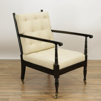 Image for Lot Victorian Ebonized Library Armchair c1850