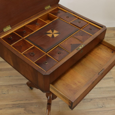 Victorian Inlaid Games/Sewing Table 19th C