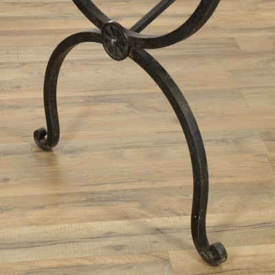French Wrought Iron Marble Top Console Table