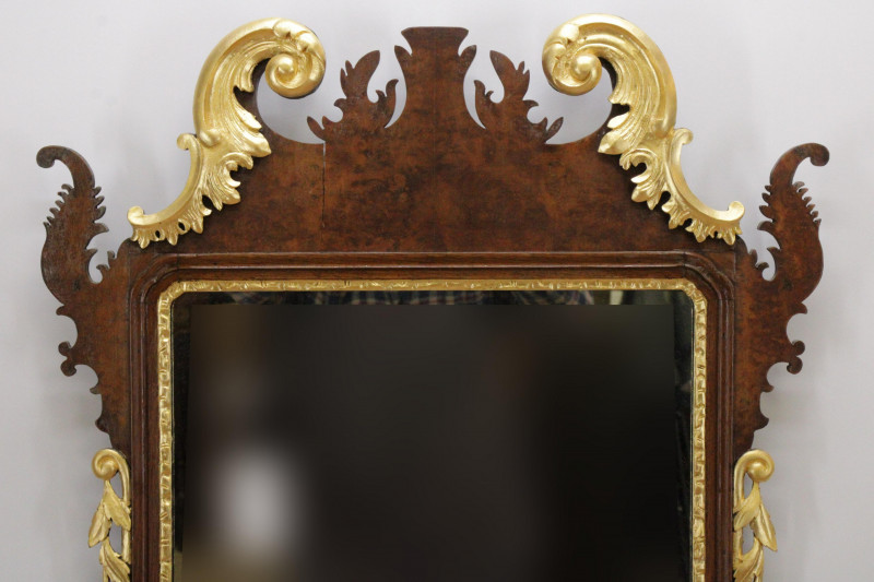 George III Style Gilt ScrollCut Mirror