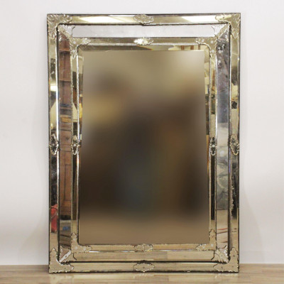Venetian Etched Ebonized Mirror 19th/20th C