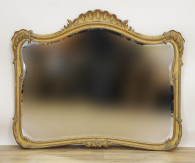 Large Art Nouveau Style Giltwood Frame Mirror