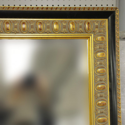 Oversized Ebonized Gilt Framed Mirror