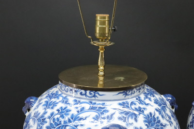Pair of Massive Asian Porcelain Lamps