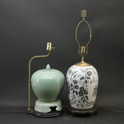 Two Chinese Style Porcelain Lamps