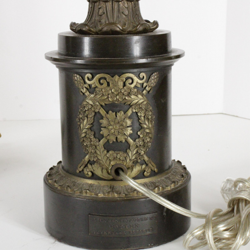 3 Empire Style Ormolu Brass Lamps