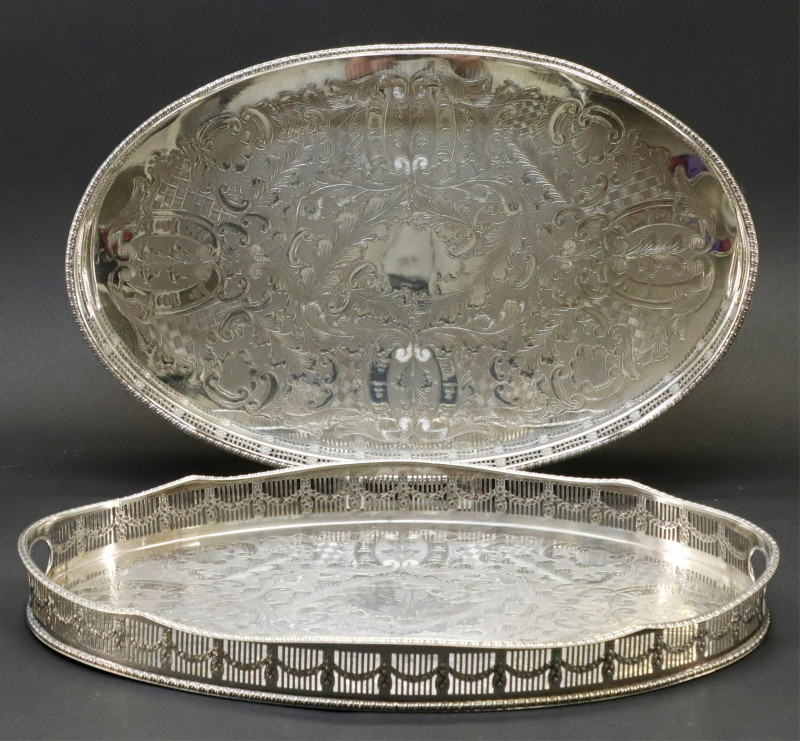 Pair of Sheffield Silverplate Trays