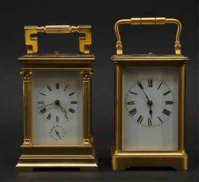 2 Brass Plated Repeater Carriage Clocks