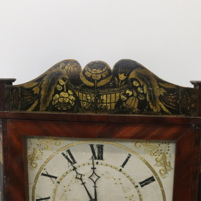 E Terry Sons Stenciled Mahogany Clock