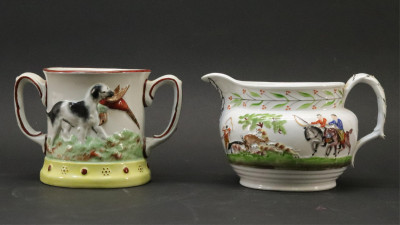 Image for Lot Staffordshire Setter Hunt Pieces 19th C