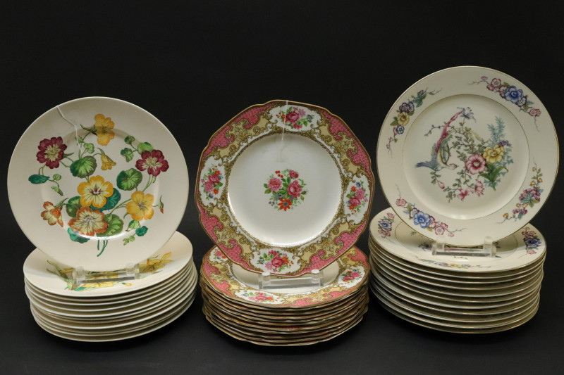 3 Sets of 12 Porcelain Dinner Plates