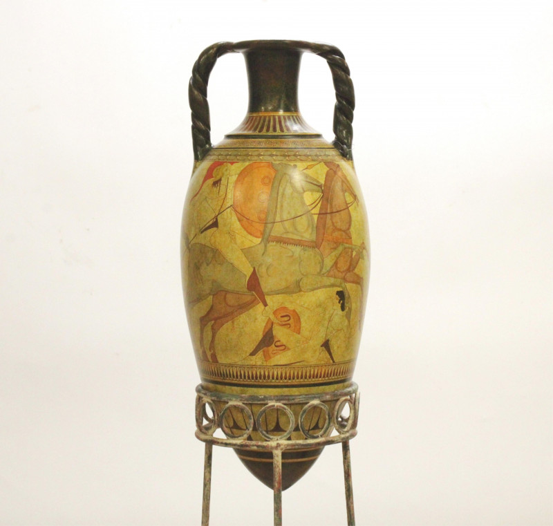 Repro Greco/Roman Pottery Amphora on Stand