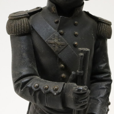 2 Black Painted Cast Metal Figures of Grenadiers