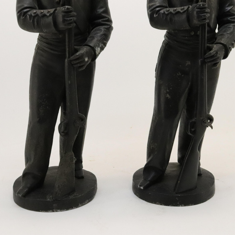2 Black Painted Cast Metal Figures of Grenadiers